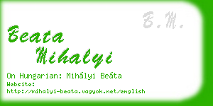 beata mihalyi business card